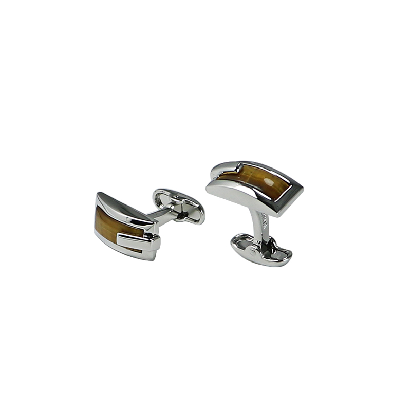 Tiger's Eye Bridged Unique Cuff Links