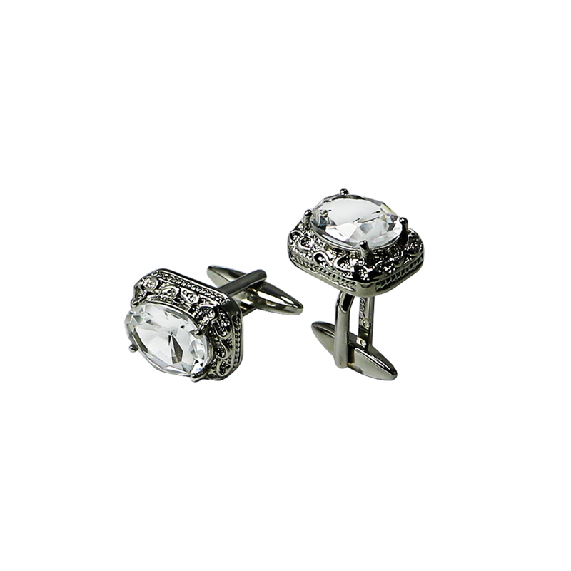 Crystal Rentangle Vintage Halo Cuff Links