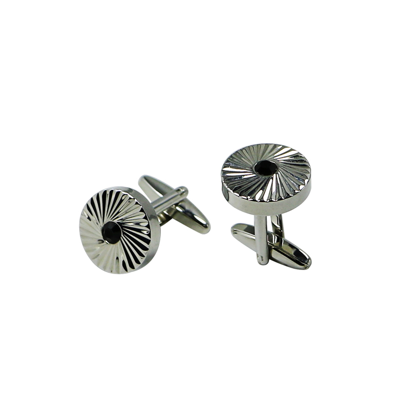 Crystal Round Unusual Cuff Links