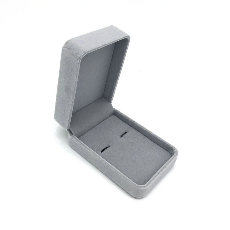 Custom Cufflink Jewelry Grey Velvet Box